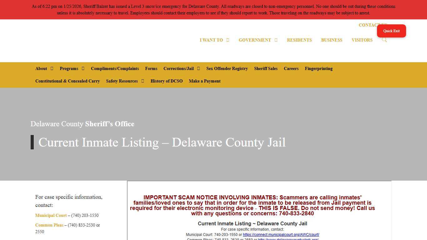 Current Inmate Listing - Delaware County Jail - Sheriff